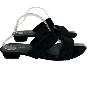 Lulus Womens Solid Black Block Low Heel Slides Sandals Flip Flops Shoes sz 10